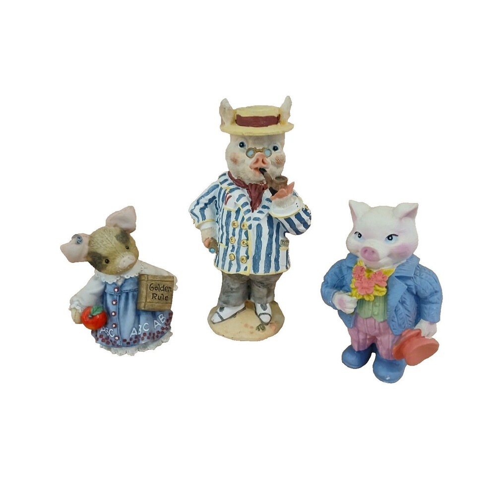 Three Little Pigs This Little Piggy Figurines Set of 3 Resin Shelf Decoration